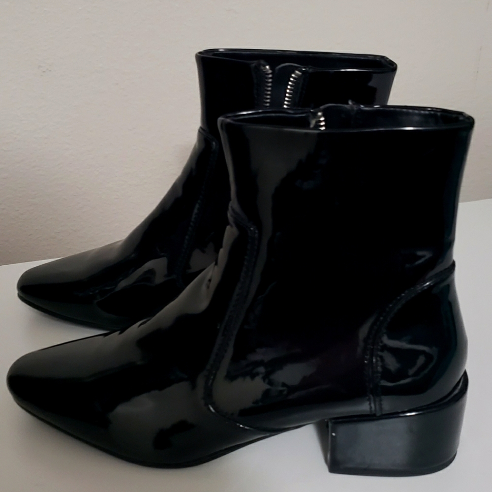 ZARA patent leather black boots